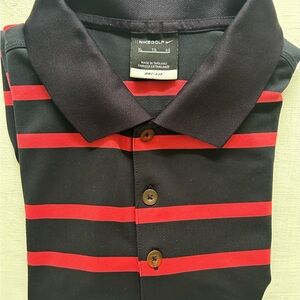 Nike Men's Polo Navy/Pink Stripes XL